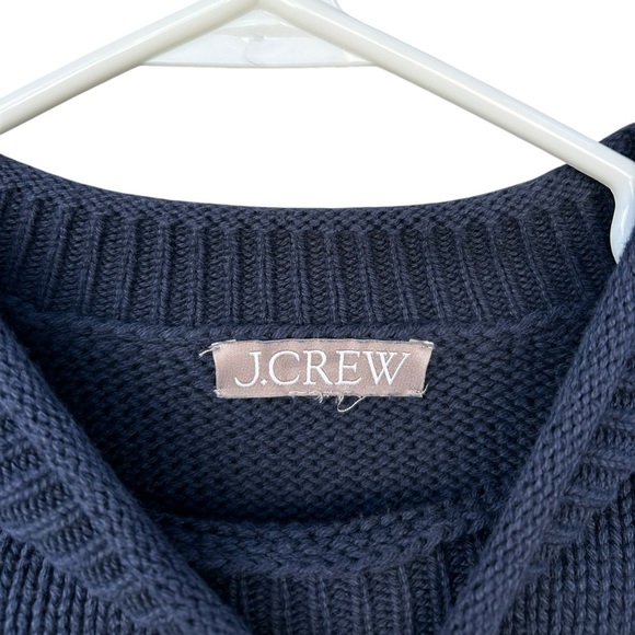 J. Crew Heritage Cotton Rollneck Sweater - Size Small - Navy Blue & White Stripe - Picture 9 of 13